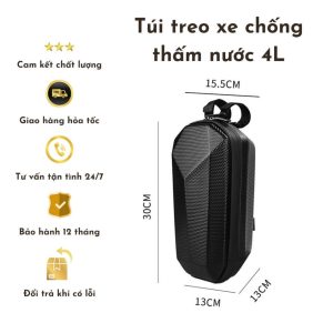 Túi Chống Nước Xe Đạp, Xe Đạp Điện, Xe Máy, Túi Cứng, Túi Xe Đạp Điện 4L