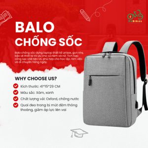 BALO LAPTOP Chống sốc – Chống nước – Có cổng sạc USB | Dành cho nam & nữ