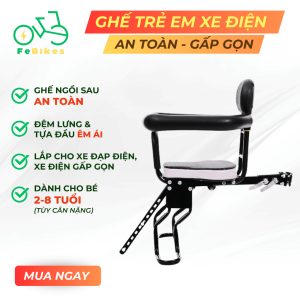 Ghế ngồi trẻ em lắp xe đạp điện đảm bảo an toàn