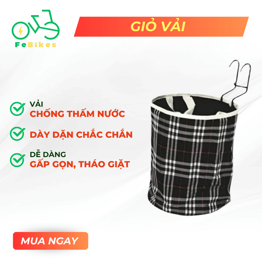Giỏ vải dành cho xe đạp điện